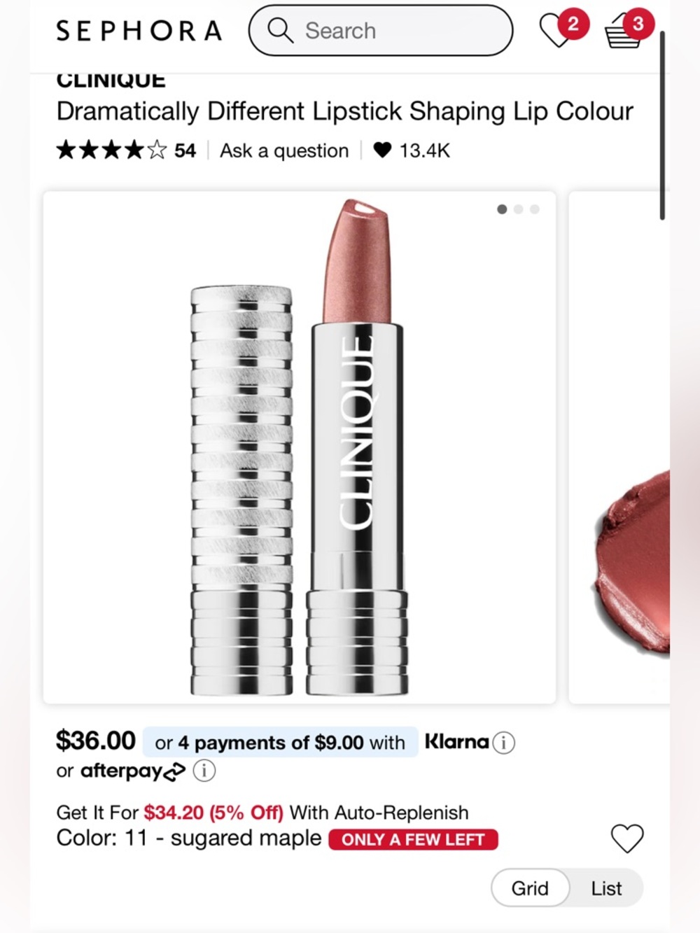 Clinique Dramatically Different Lipstick Shaping Lip Colour — Sugared Maple NWT - Picture 4 of 7